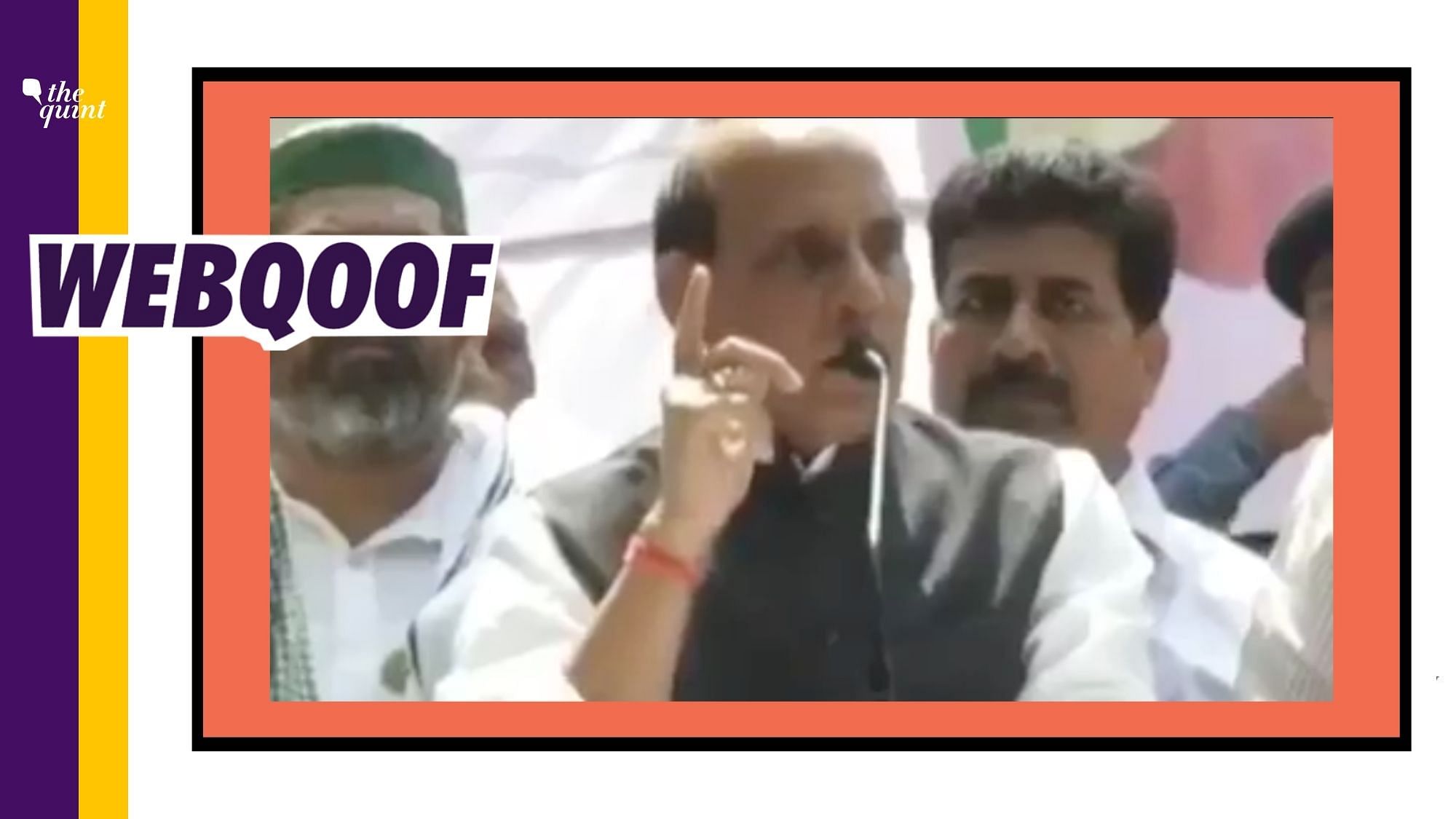 An old video from 2013 was revived to falsely claim that Rajnath Singh has come out to support protesting farmers.
