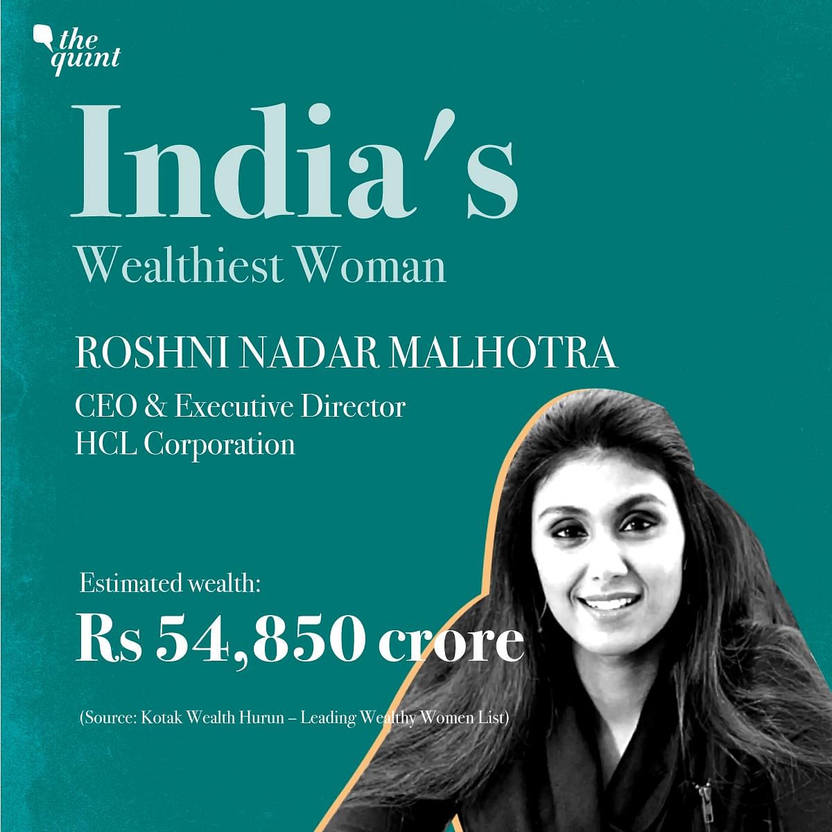 The average wealth of women on this list is about Rs 2,725 crore and the threshold for the ranking is Rs 100 crore.