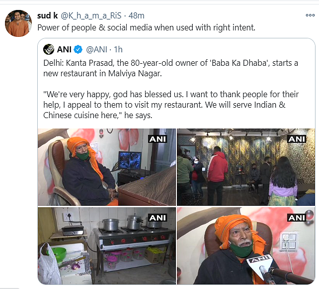 ‘Baba Ka Dhaba’ Owner Starts Own Restaurant, Twitter Reacts