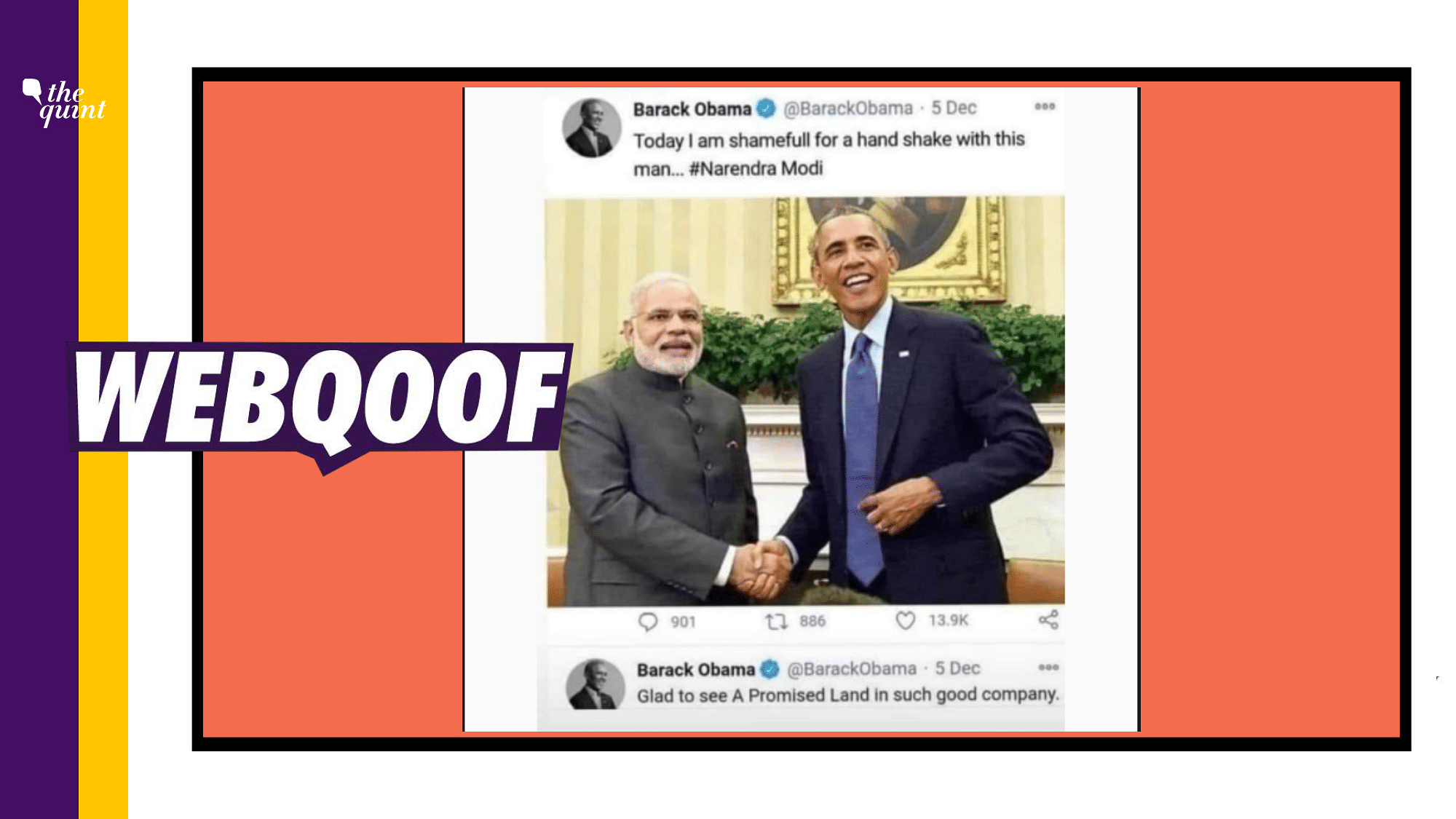 The screenshot containing a morphed tweet of President Obama was widely shared on Facebook and Twitter.