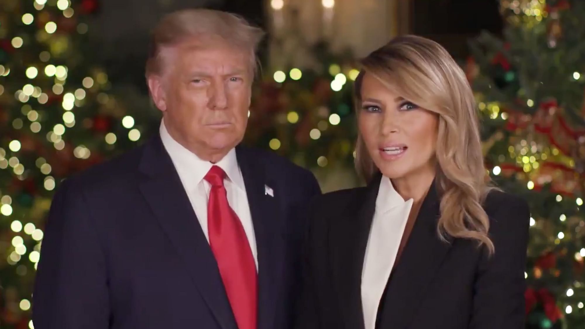 President Donald Trump and first lady Melania Trump delivered their final Christmas message on Thursday, wishing everyone a “very merry Christmas.”