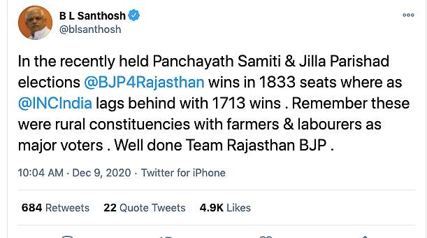 Decisive Defeat for Cong: BJP Sweeps Rajasthan Local Body Polls