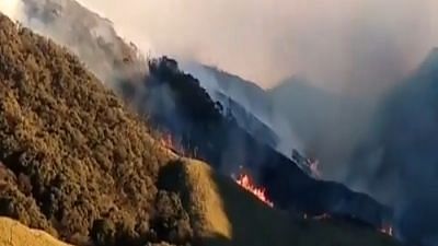 Massive Fire Breaks Out In Dzukou Valley, Manipur-Nagaland border