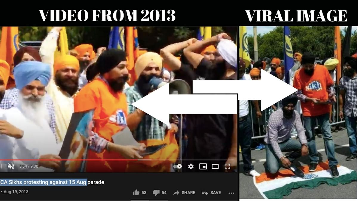We  traced the viral image to an old protest by the Sikh community in the United States.