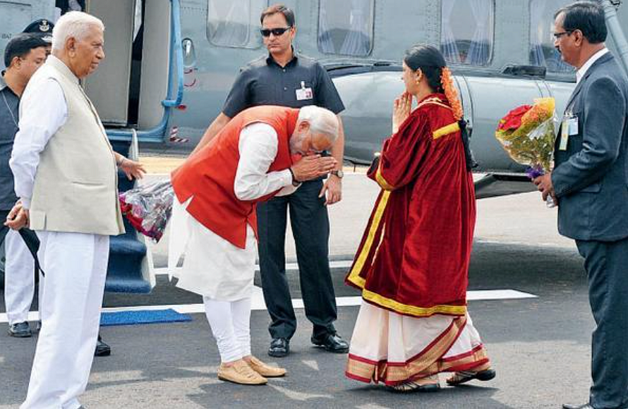 Images of Modi Greeting Women Misidentified As Gautam Adani’s Wife