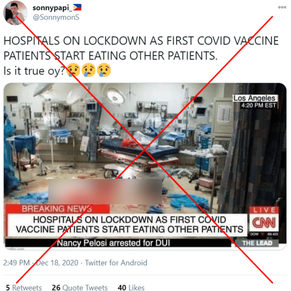 A morphed screenshot of CNN, seemingly intended as satire, is being circulated on social media to make false claims.