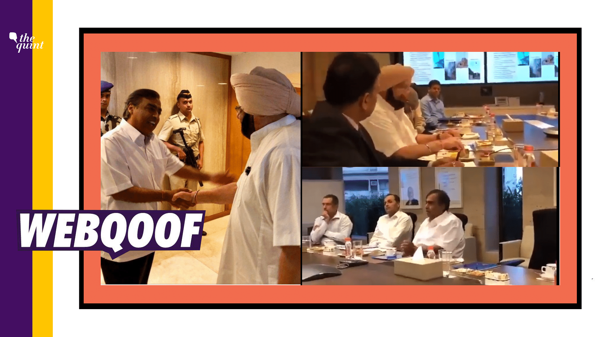 The image and the video are from October 2017 when Singh had met Ambani in Mumbai.