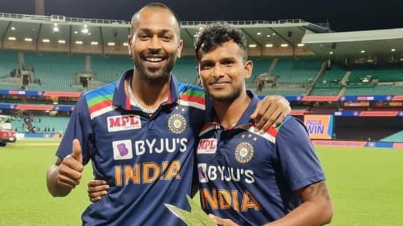 Hardik Pandya pens a note to T Natarajan after the completion of the T20I series between India and Australia.