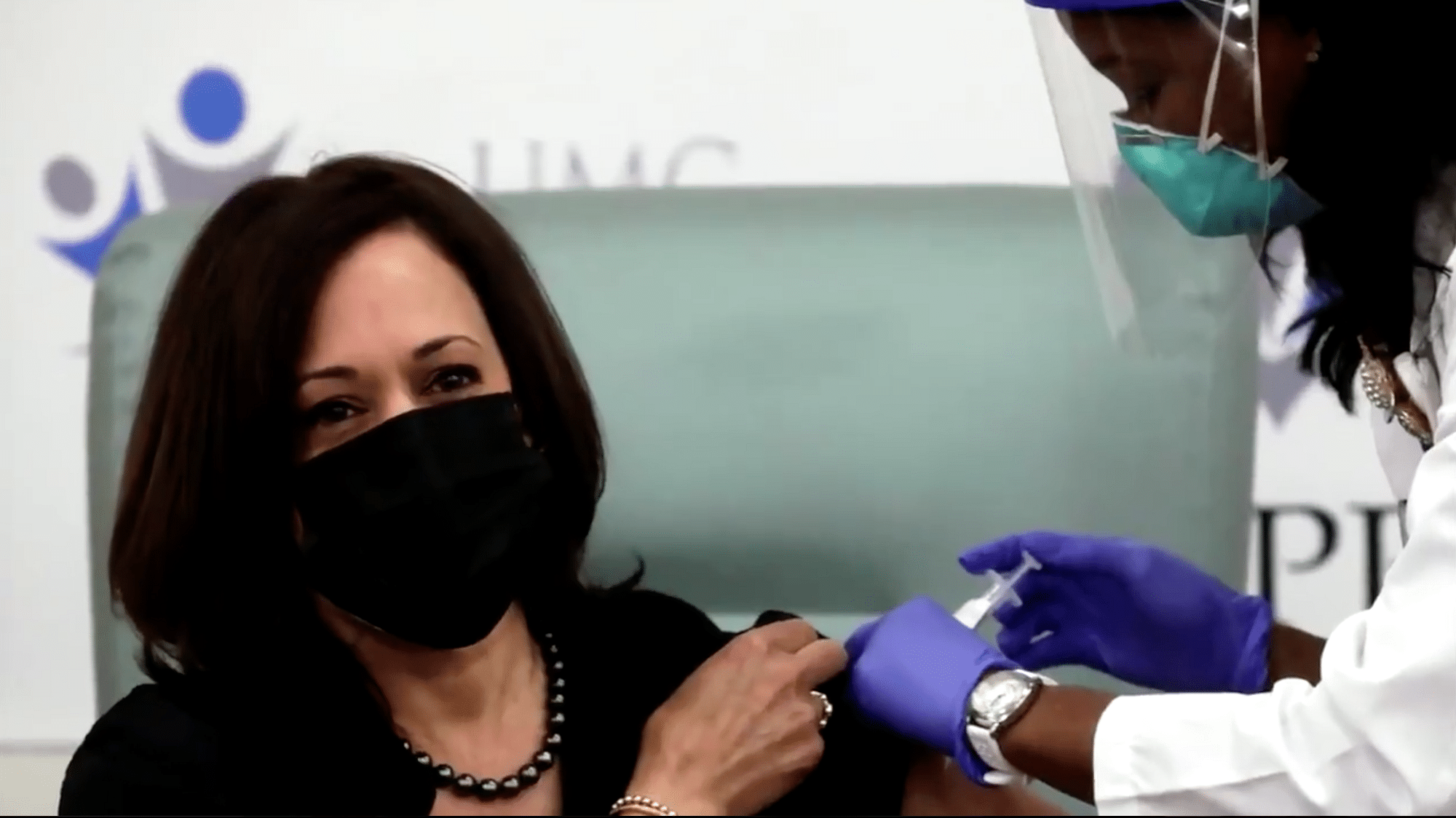 Vice President, Kamala Harris gets the COVID-19 vaccine on live television&nbsp;