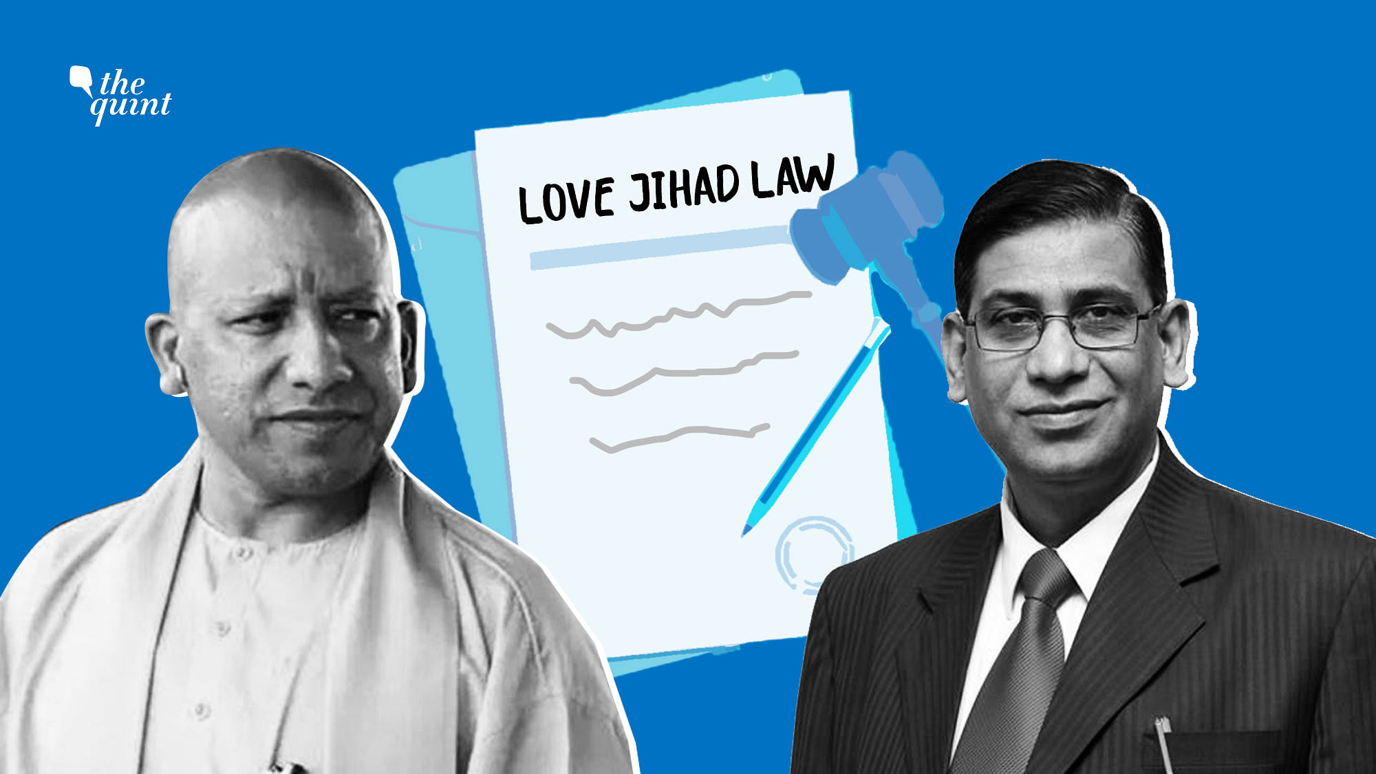 Professor Faizan Mustafa (R), VC of NALSAR university, explains why UP CM Yogi Adityanath (L)‘s love jihad law is unconstitutional.