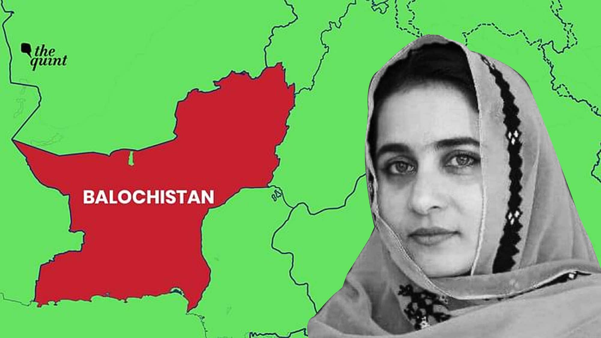 Balochistan map and Karima Baloch — images used for representational purposes.