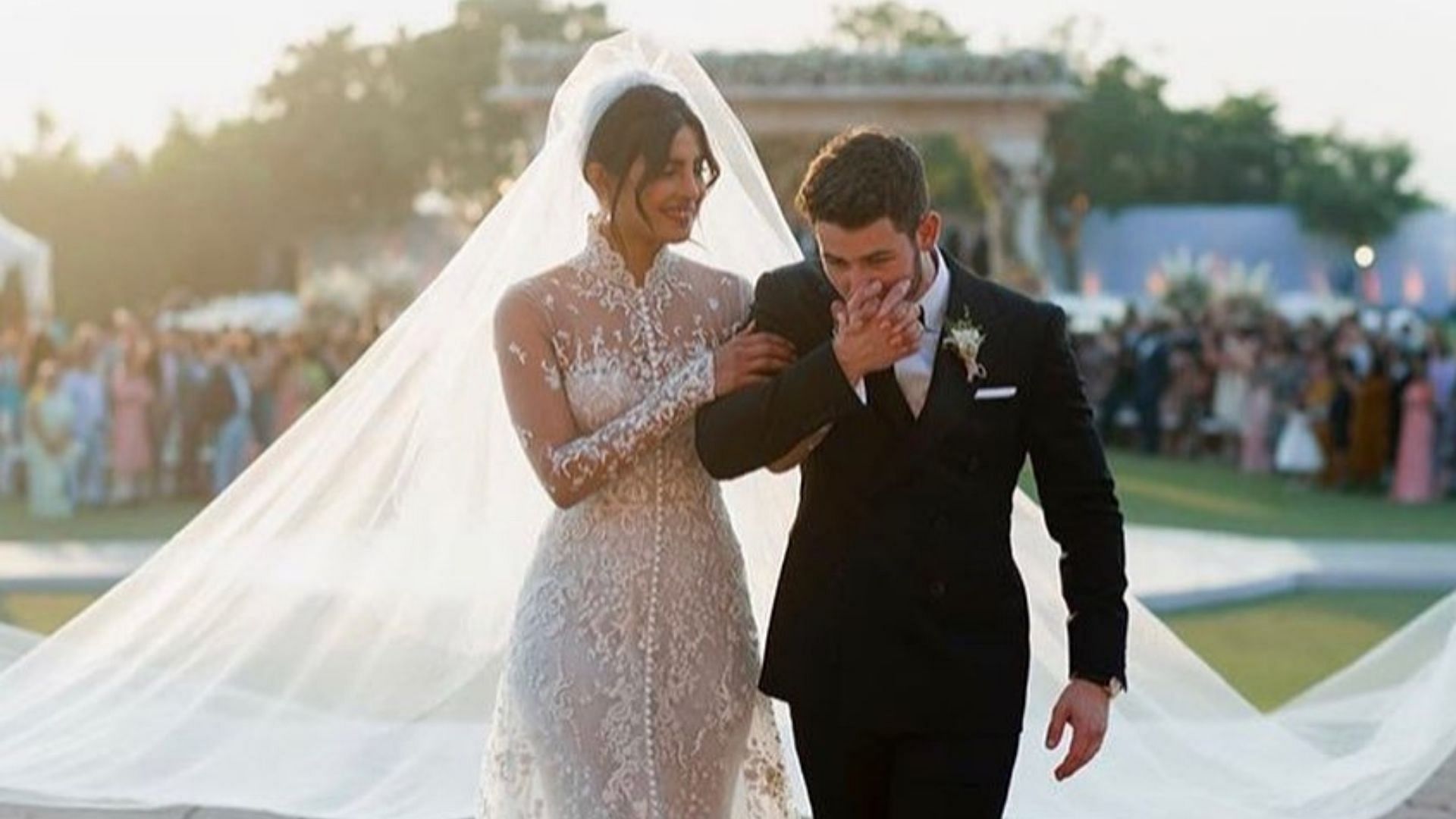 Priyanka Chopra and Nick Jonas on their wedding day.