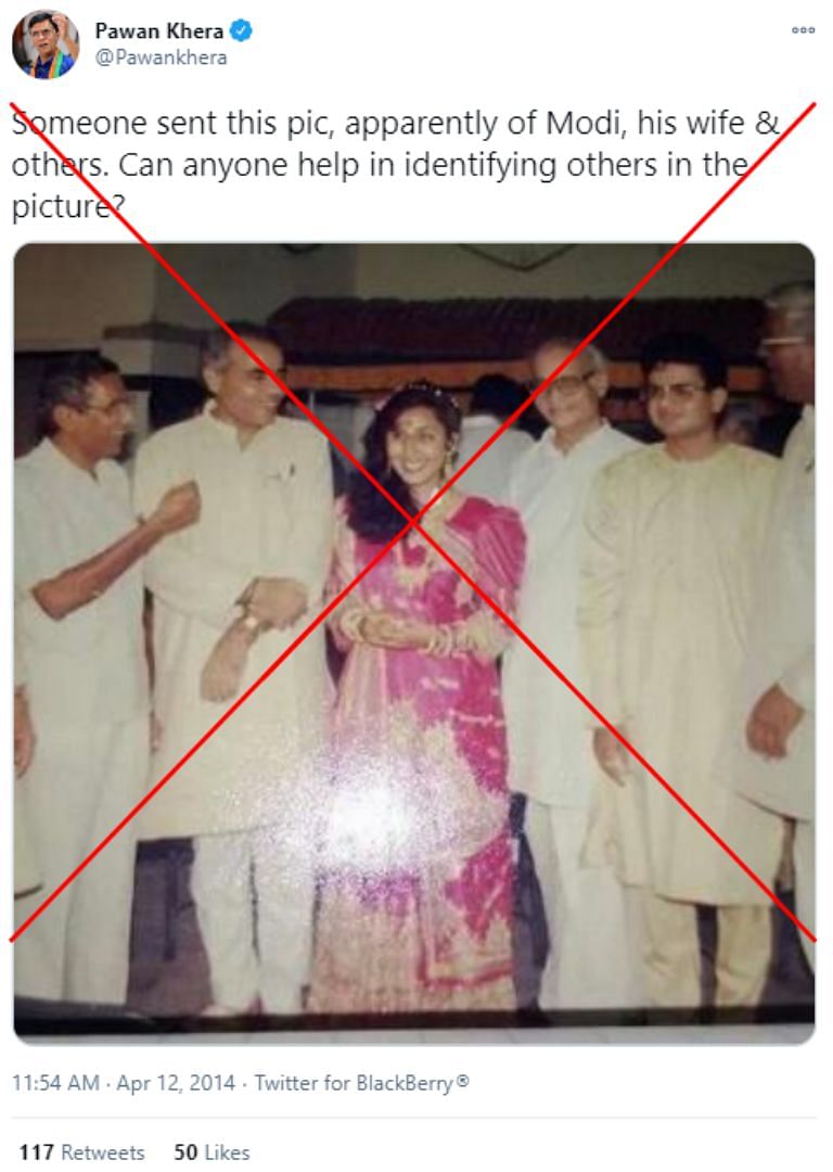 Chapatwala’s son, Keyur, confirmed that the woman standing next to Modi is his sister, Alpaben.