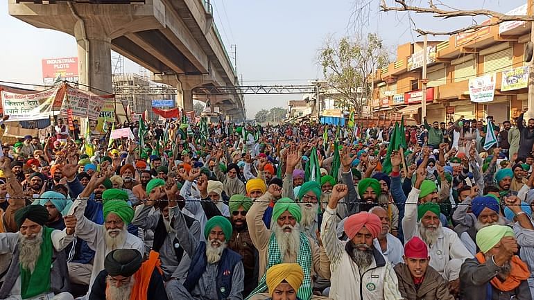 Farmers’ protests at Singhu border.
