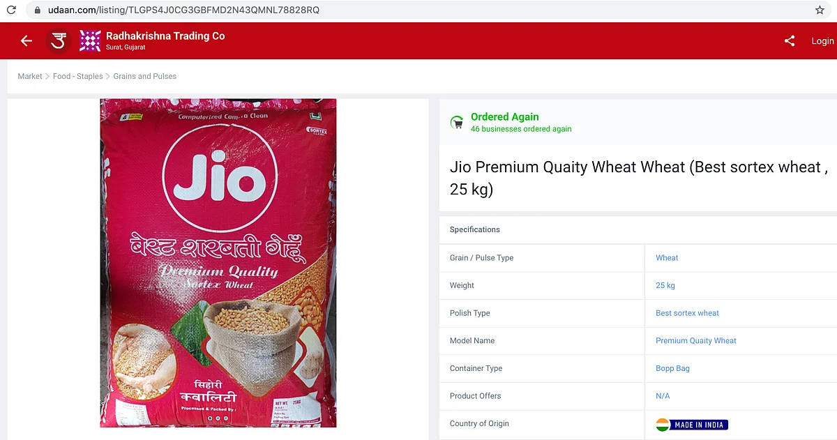 Viral Images of Food Sacks Falsely Linked to Ambani’s Reliance Jio
