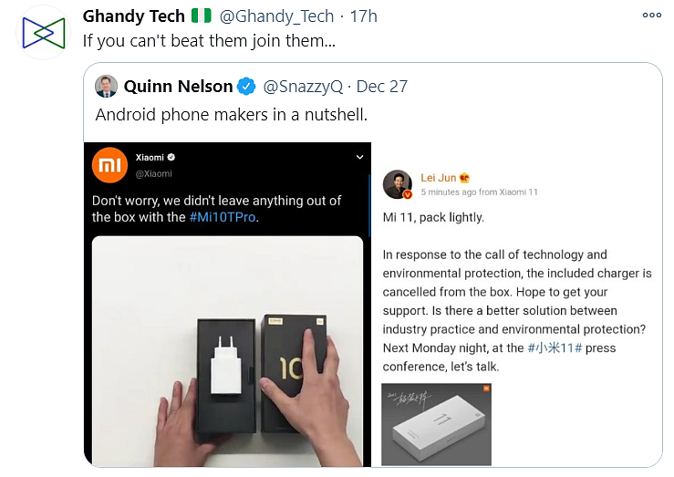 Xiaomi Mocks Apple for No Charger, Gets Trolled for Doing the Same