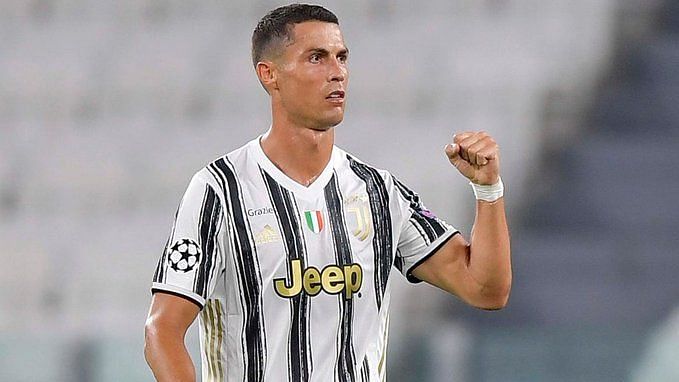 Cristiano Ronaldo celebrates his goal for Juventus.&nbsp;