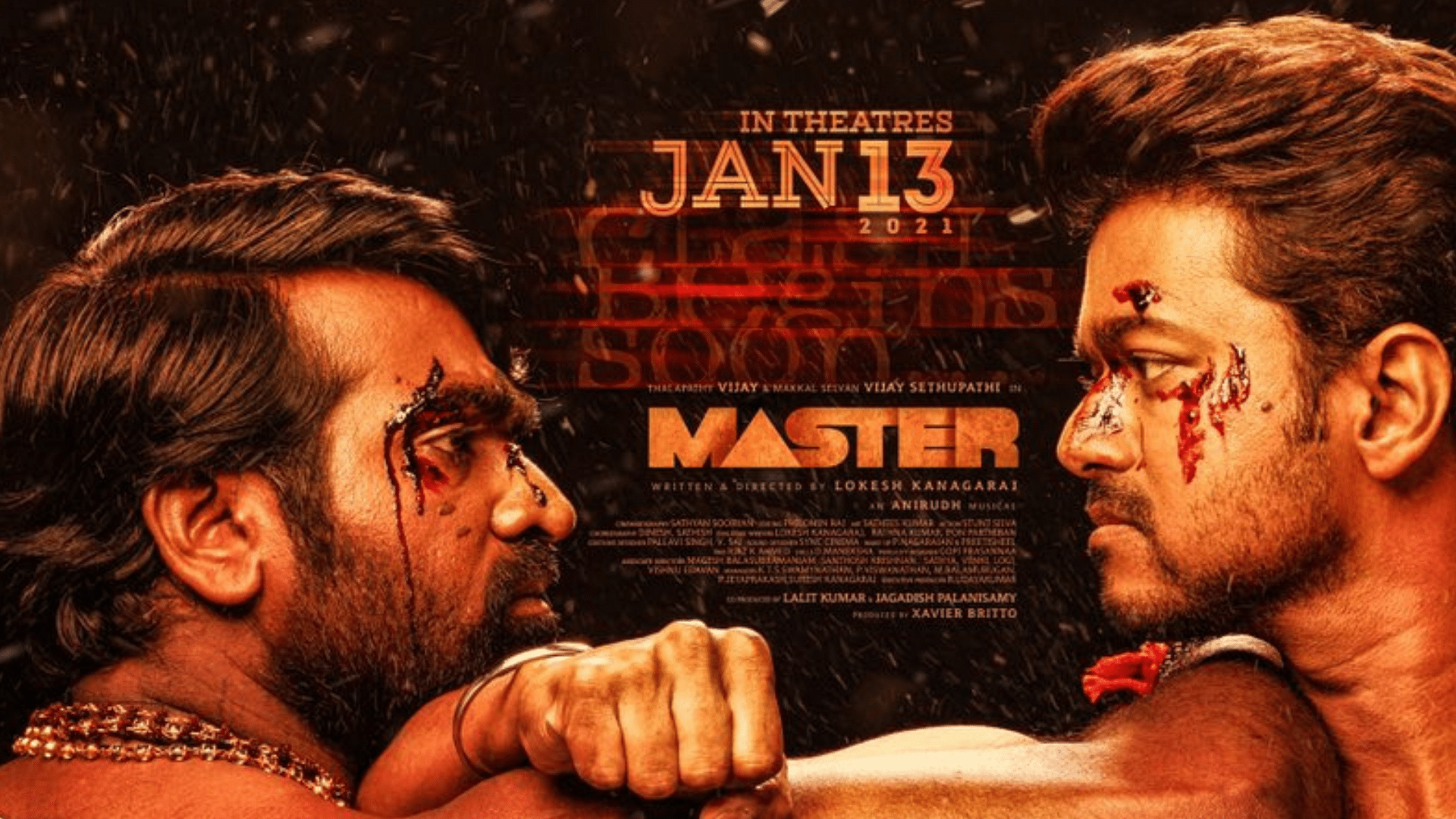 A poster for Vijay starrer <i>Master</i>.