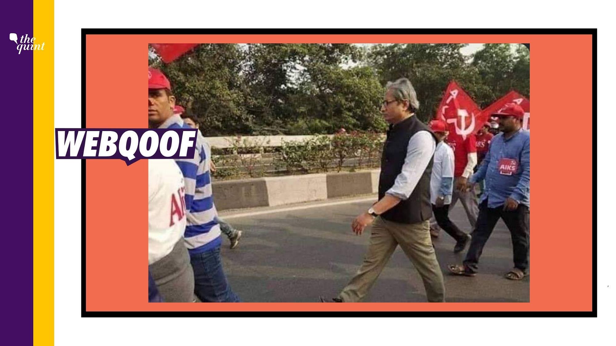 An old image of Ravish Kumar that could be traced back to 2018 has been revived in light of the ongoing farmers’ protests.