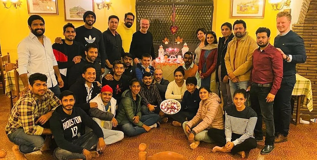 India’s 27-member boxing contingent celebrated Diwali in France where they were training for the Olympics.