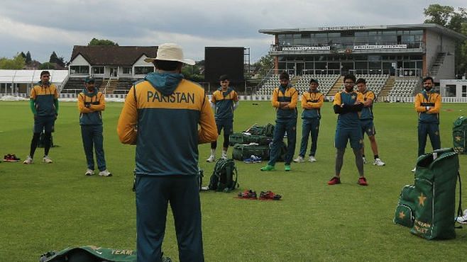 File Image of Pakistan cricket team in training.&nbsp;