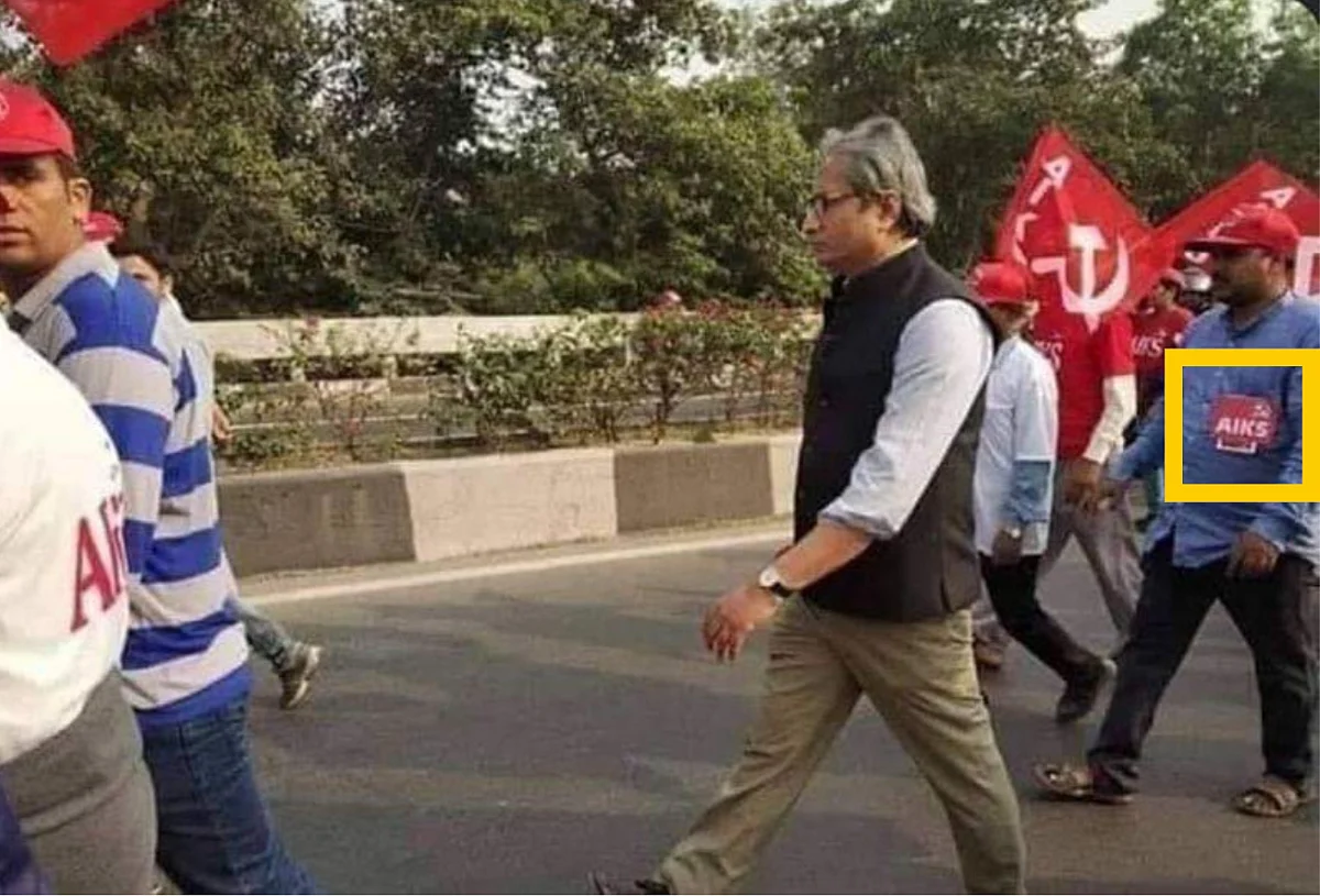 Image of Ravish Kumar from Kisan March 2018 rally shared as recent