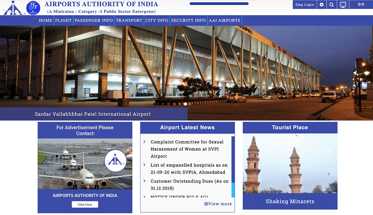 We accessed recent visuals of the  airport that show that it’s still Sardar Vallabhbhai Patel International Airport.