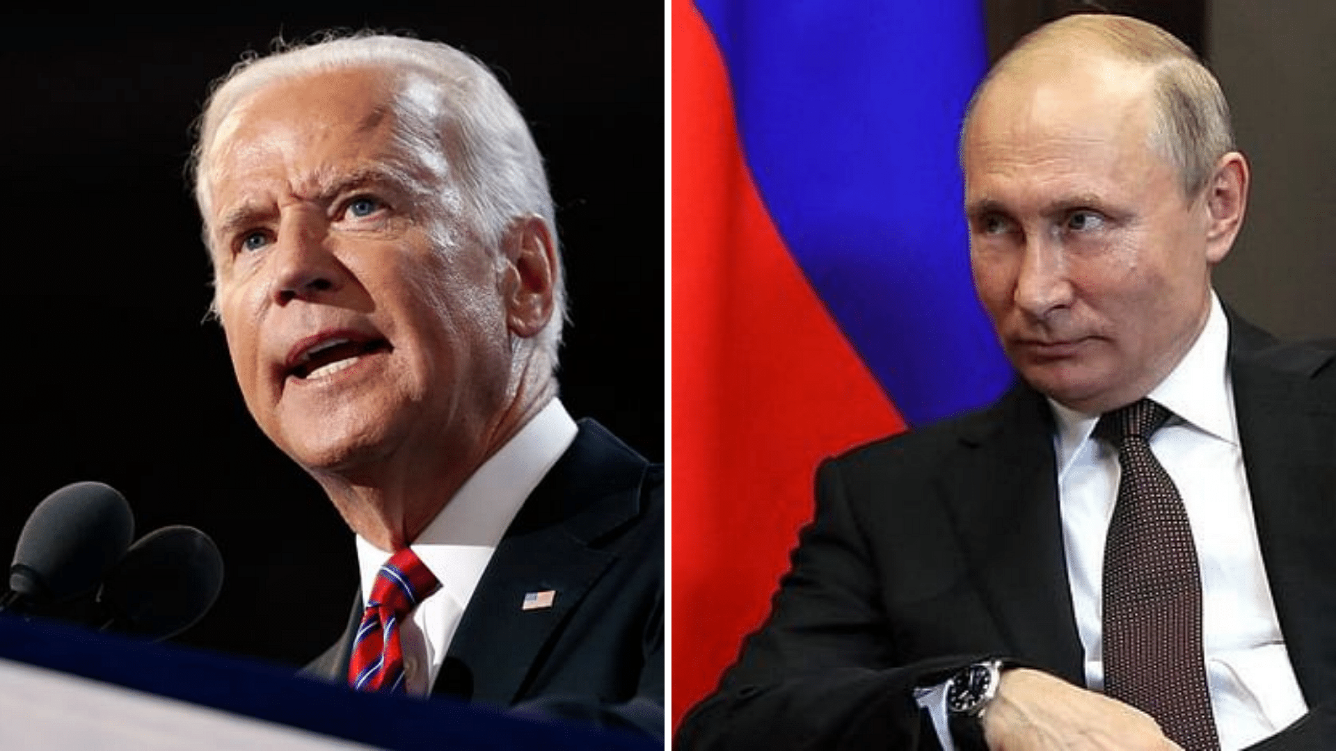 US President elect Joe Biden; Russian President Vladimir Putin