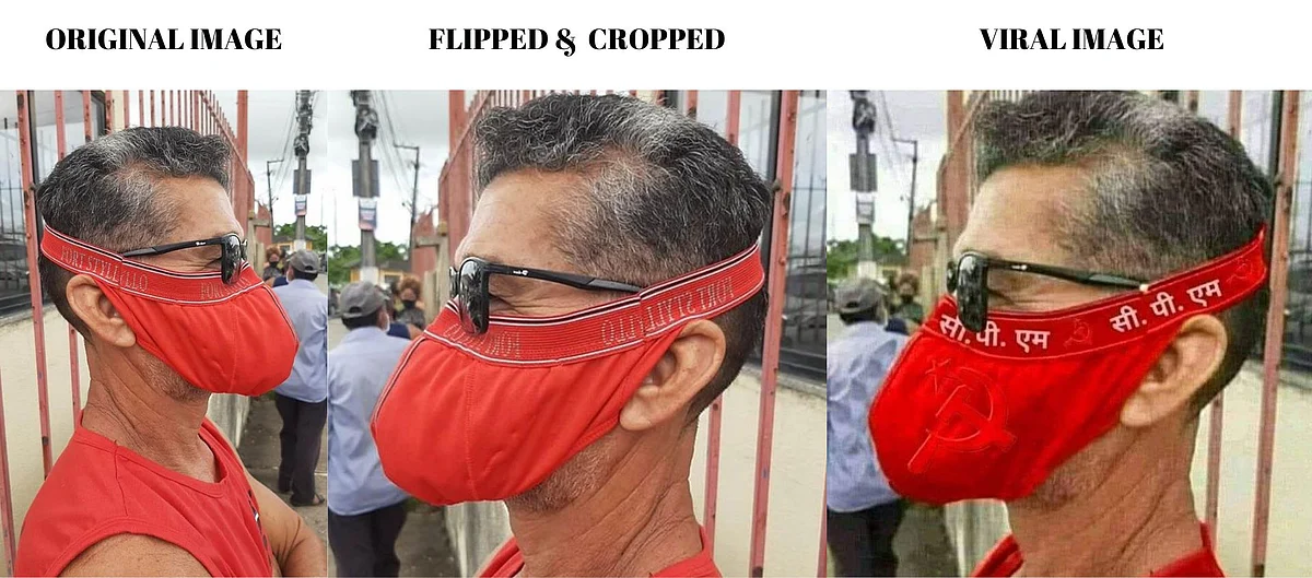 No, This Man Isn’t Wearing CPI(M)’s Mask; Image is Edited