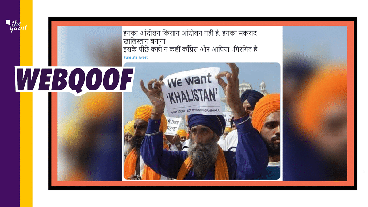 Old Pic of Pro-Khalistan Placard Falsely Linked to Farmers Protest