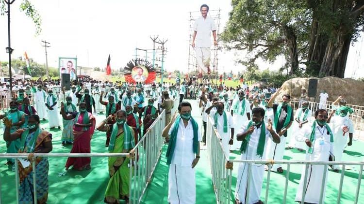 Speaking to party functionaries at the DMK headquarters in Chennai, Stalin encouraged members to work hard for the upcoming elections.