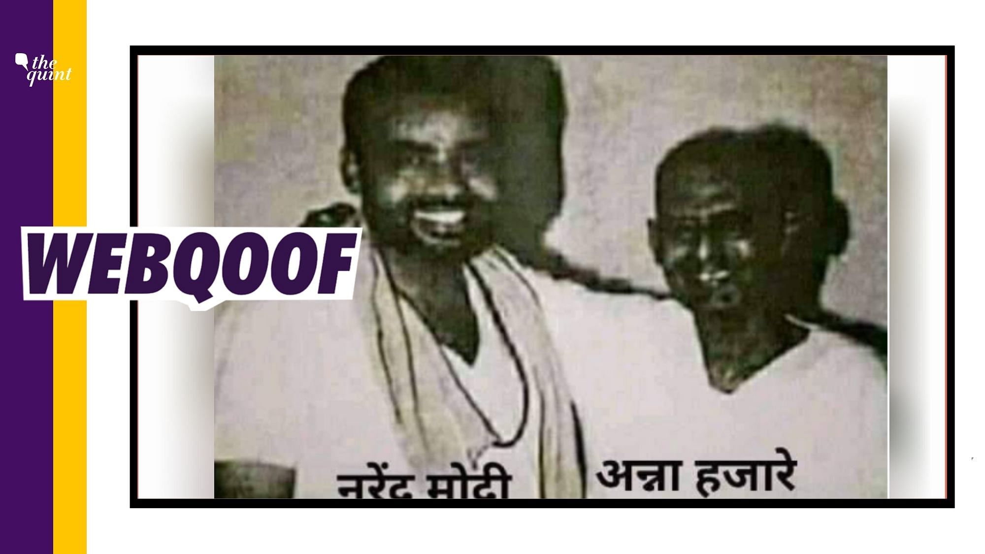 Modi’s RSS mentor, Inamdar, has been misidentified as Anna Hazare in the viral image to make false claims.