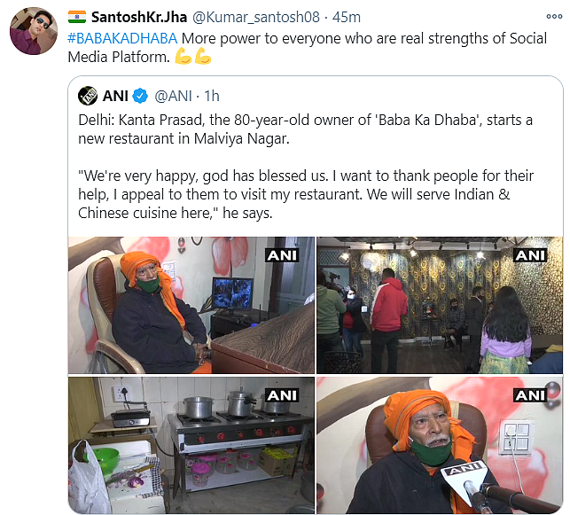 ‘Baba Ka Dhaba’ Owner Starts Own Restaurant, Twitter Reacts
