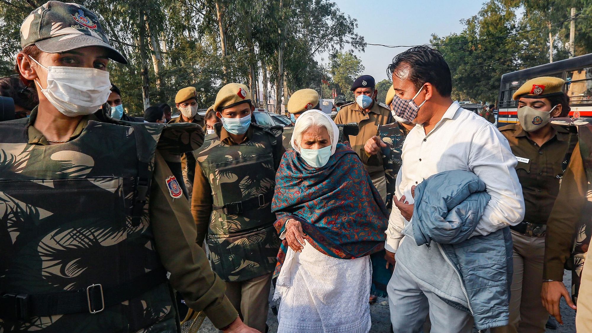 82-year-old Bilkis Bano, popularly known as Shaheen Bagh’s Dadi, returns after being prevented from joining farmers protesting at Singhu border.