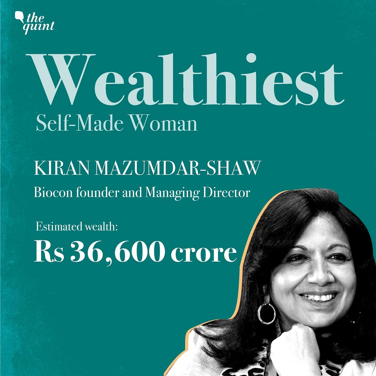 The average wealth of women on this list is about Rs 2,725 crore and the threshold for the ranking is Rs 100 crore.