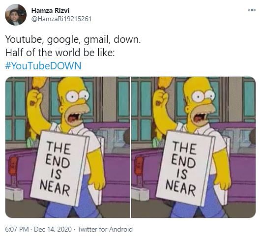 Google services, including YouTube and Gmail, were down for around an hour before starting to work normally again