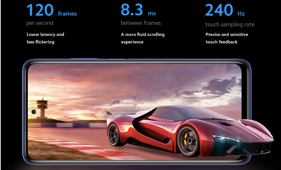 Xiaomi Mi 10i display configurations.