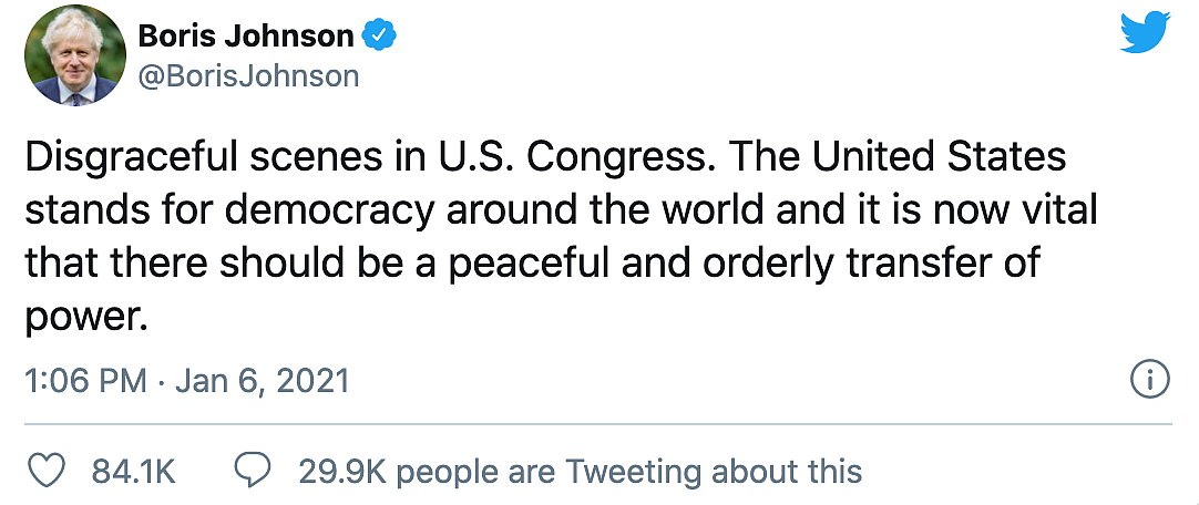 ‘Disgraceful’: Johnson, Ardern & Merkel Condemn US Capitol Siege