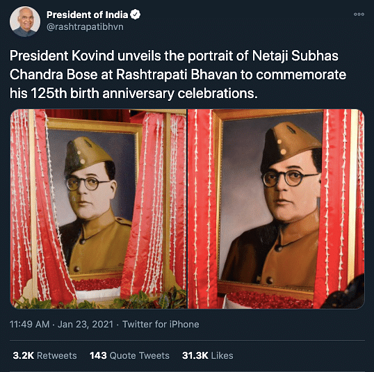 Prosenjit Chatterjee’s portrait as Netaji Subhas Chandra Bose unveiled in the Rashtrapati Bhavan?