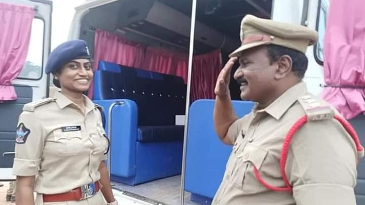 Pic of Andhra Cop Saluting His Superintendent Daughter Goes Viral