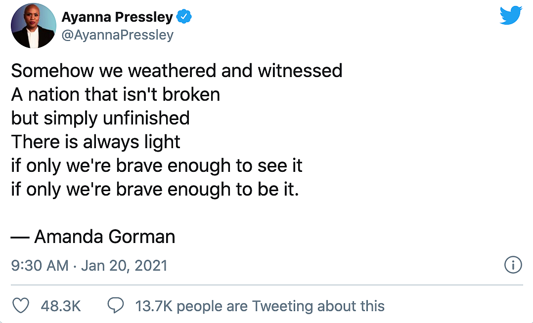 Amanda Gorman Becomes The Youngest Poet to Recite at Inauguration