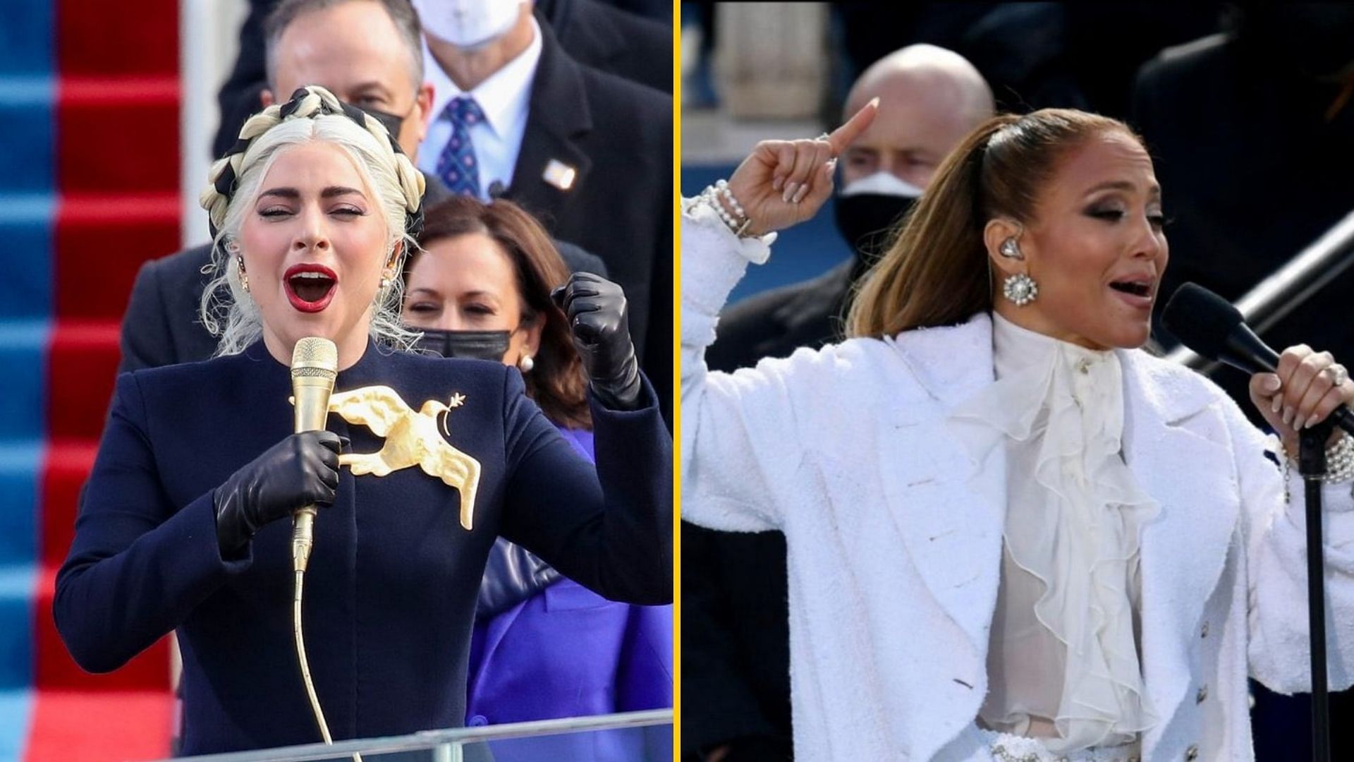 Lady Gaga and Jennifer Lopez perform at Joe Biden's inauguration.