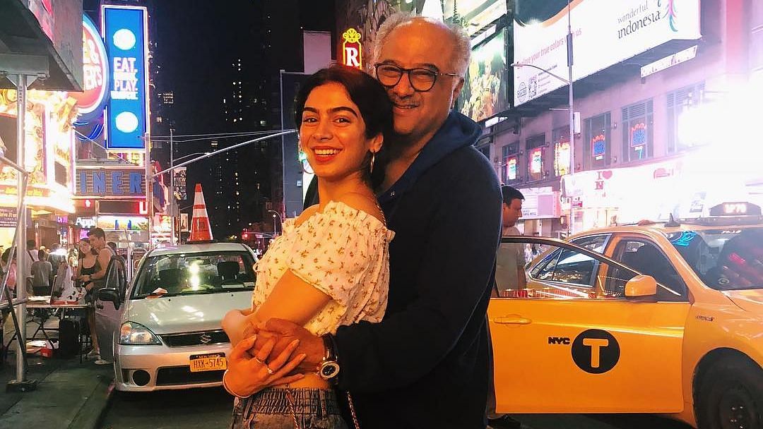 Boney Kapoor with his younger daughter Khushi. 