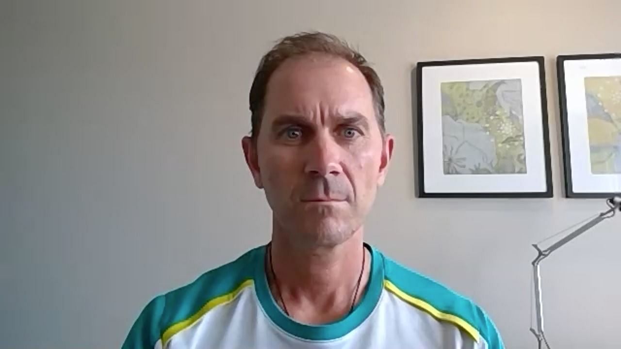Australia head coach Justin Langer addresses a virtual press conference ahead of the final Test against India.