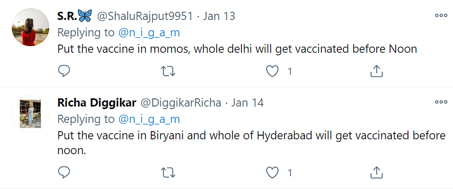 Vaccination drives in India will begin on 16 January.