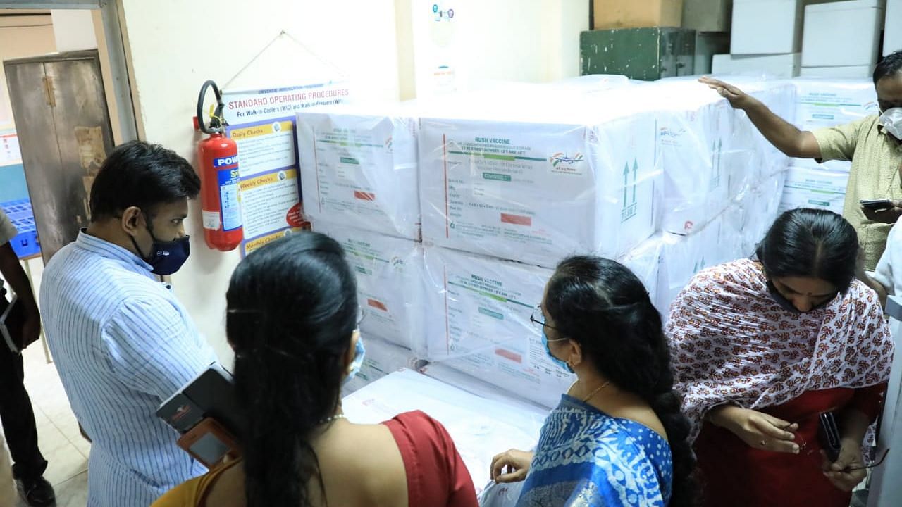The vaccine storage center in Bengaluru.&nbsp;