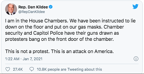 Some US lawmakers, who were caught in the middle of the chaos, took to social media to describe the situation.