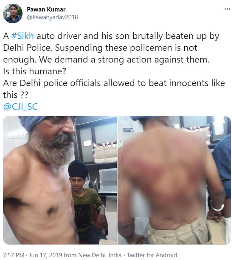 Old Image of Injured Sikh Man Revived after Farmers’ R-Day Rally