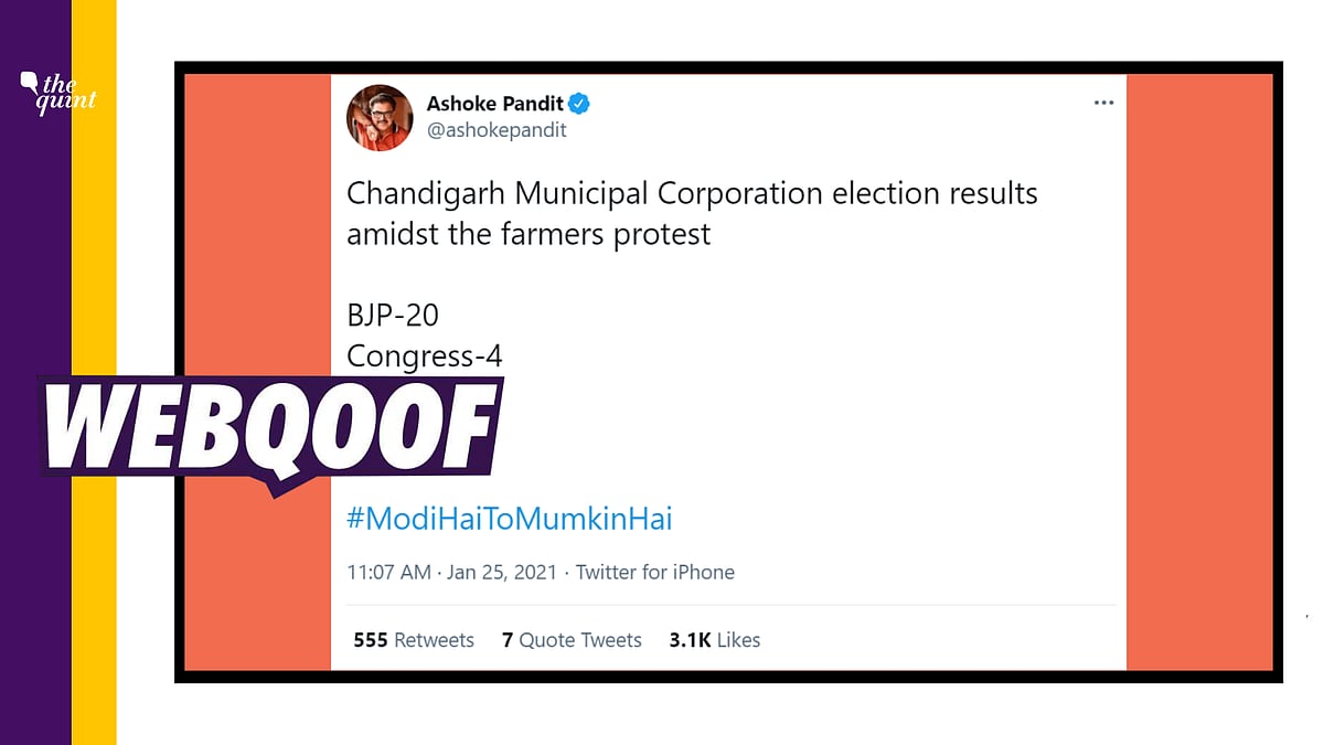 Fact Check Chandigarh Municipal Elections Result Of 2016 Shared As Recent Amid Farmers Protest