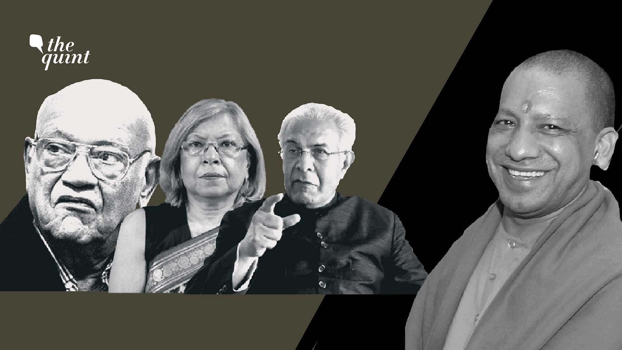 From L-R: Julio Ribeiro, Meena Gupta and Wajahat Habibullah are among the signatories to the letter criticising the UP anti-conversion ordinance to UP CM Yogi Adityanath.
